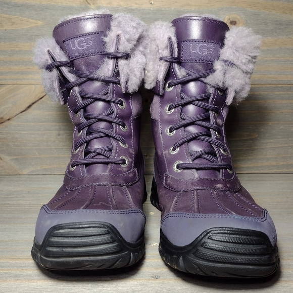 UGG Adirondack ll Leather Waterproof Vibram Boots Womens Size 5 Purple - Picture 2 of 8